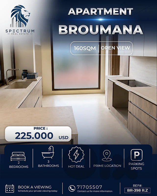 2 BEDROOMS | BROUMANA PRIME | OPEN VIEW, (BR-398) N.