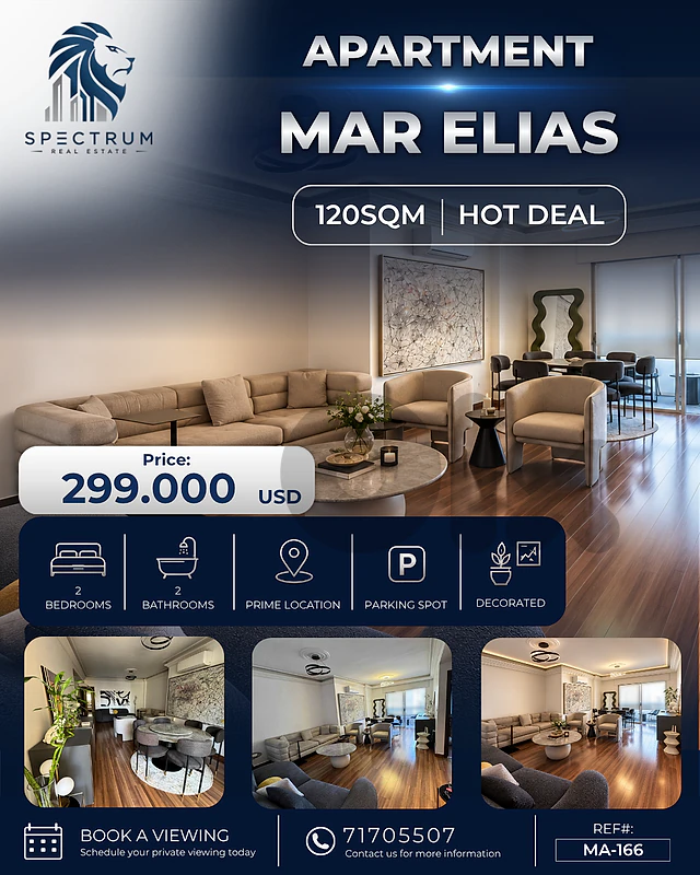 HOT DEAL ! APARTMENT IN MAR ELIAS PRIME | 120SQ | MA-166