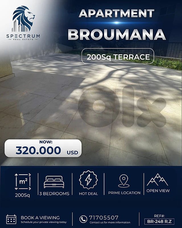 BROUMANA WITH TERRACE & GARDEN 300SQ SEA VIEW , BR-248