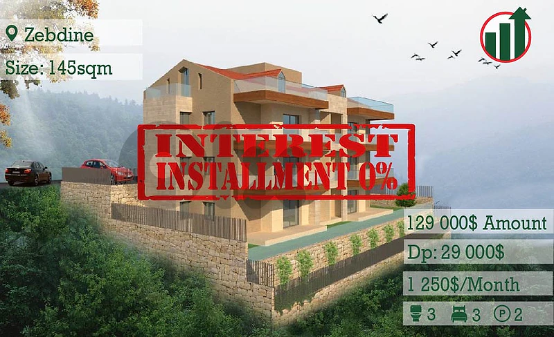 Brand New Apartment for Sale in Zebdine With Open Sea View !!