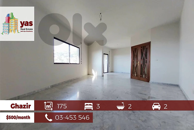 Ghazir 175m2 | Mint Condition | Rent | Calm Location | YV/EH |