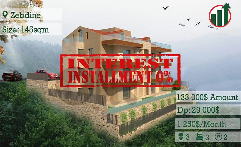 Brand New Apartment for Sale in Zebdine With Open Sea View !!