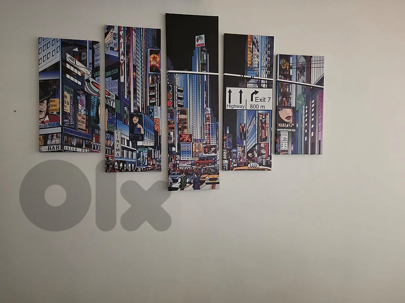 5-Piece New York City Canvas Wall Art Set - Like New