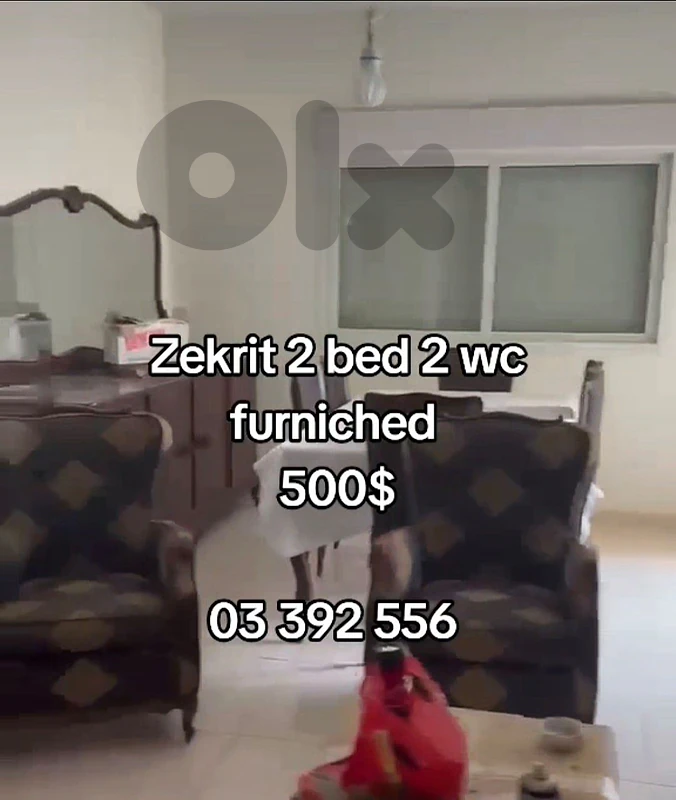 zekrit 2 bed 2 wc fully furnished 500$