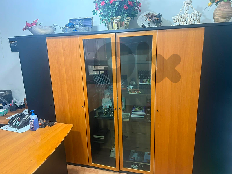 Wood and glass closet