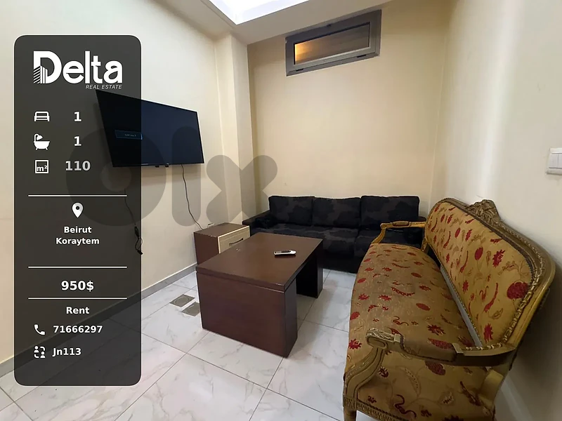 All expenses included. Furnished Apartment for Rent in Koraytem,Beirut