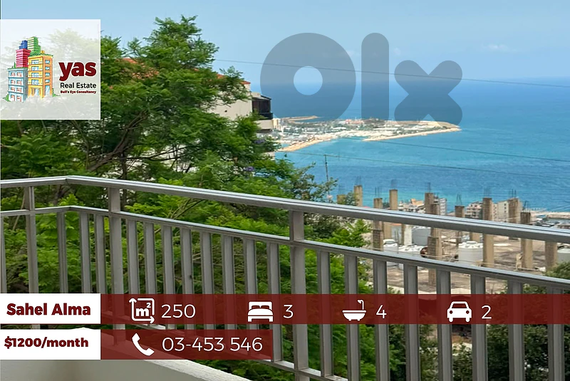 Sahel alma 250m2 | Spacious Flat | Sea View | Rent | Mint Condition|TY