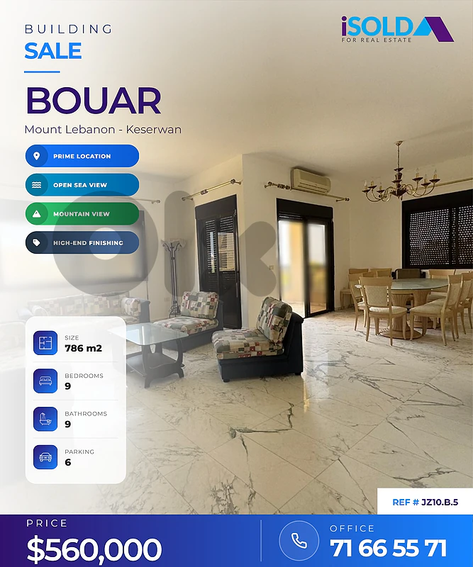 A 628 m2 building having an open mountain/sea view for sale in bouar
