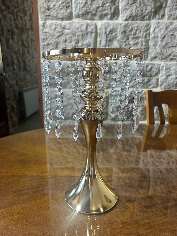 Gold Crystal Centerpiece Stand – Elegant Wedding & Event Table Décor