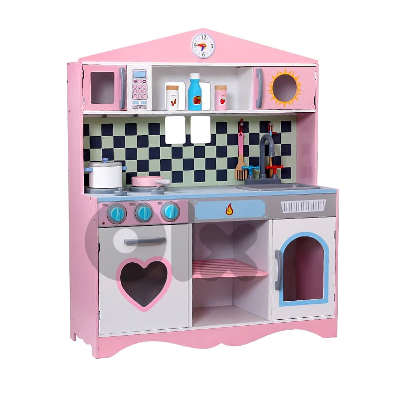 Wooden Kitchen Playset With Utensils 82 x 30 x 105 CM -مجموعة لعب مطبخ