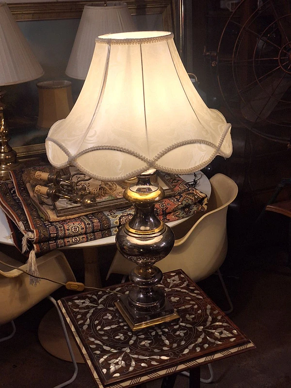 large italian heavy brass lamp