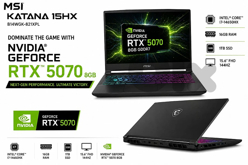 BRAND NEW SEALED WARRANTY 1 YEAR MSI KATANA CORE I7 GEN 14HX /RTX 5070