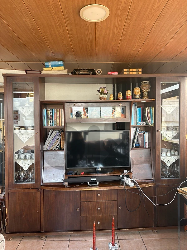 Large Solid Wood Entertainment Center / Wall Unit