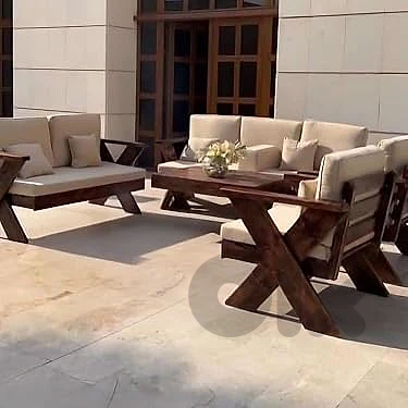طقم مقاعد خارجي خشب شوح