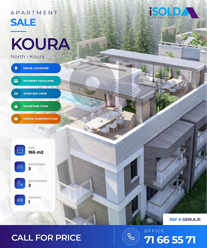 165 m² GF Apart. with Garden and mountain/sea view in Ras Maska, Koura