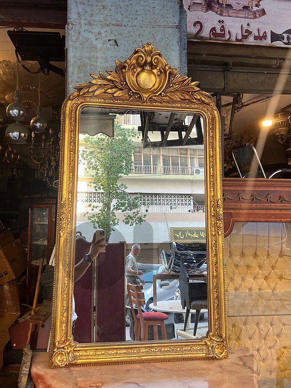 Frensh mirroir antique مراي فرنسية ولا اروع تلبيس ورق ذهب شغل حفر ناعم