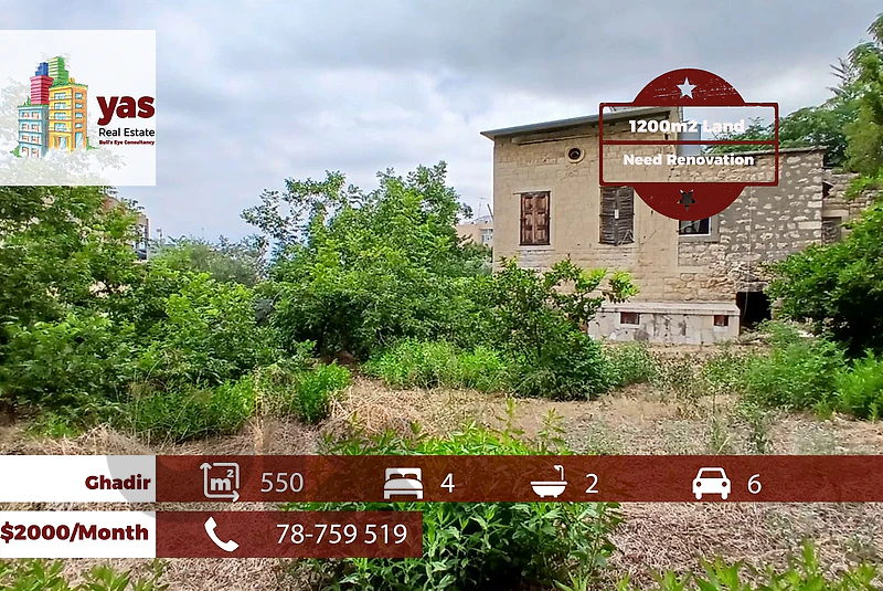 Ghadir 550m2 |1200m2 garden| Need Renovation | Long Term Investment|IV
