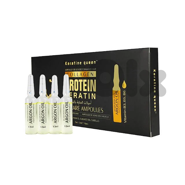 Keratine Queen Ampoules with Collagen & Argan for Hair Repair
