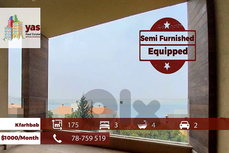 Kfarhbab 175m2 | Partly Furnished | Rent | Prime Location | IV Kfarhbab 175m2 | Partly Furnished | Rent | Prime Location | IV