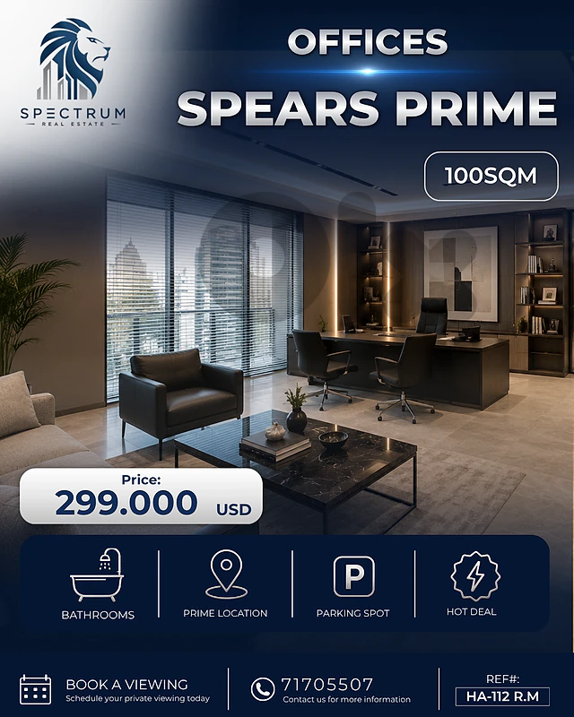 HOT DEAL ! OFFICES FOR SALE IN SPEARS PRIME | 100SQ | HA-112