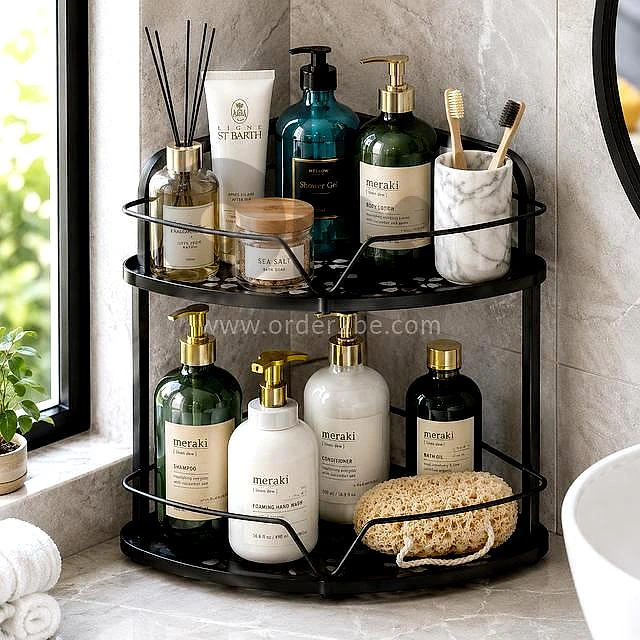 2-Tier Carbon Steel Corner Rack