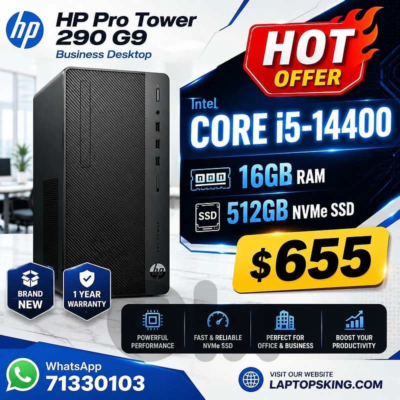 HP Pro Tower 290 G9 Core i5-14400 16GB RAM 512GB NVMe Desktop PC