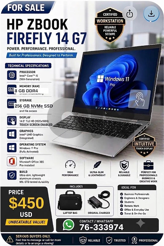HP Zbook firefly14 g7 (touch screen)