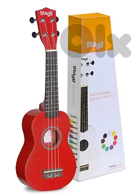 Stagg Soprano Ukulele with nylon gigbag-Red