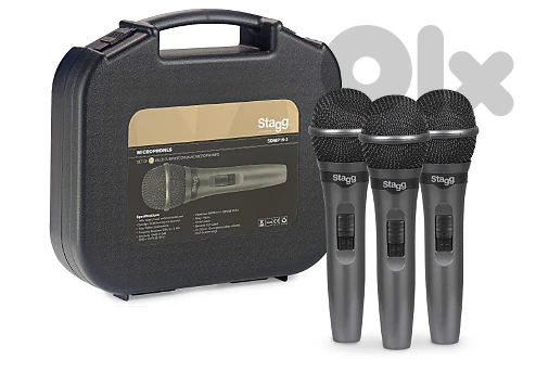 Stagg SDMP15-3 Set of 3 Live Stage Dynamic Microphones