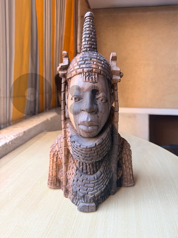 Vintage Hand Carved African Wooden Bust – Yoruba Style