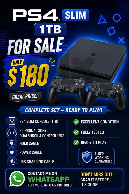 PS4 Slim with 2 orginal Controllers