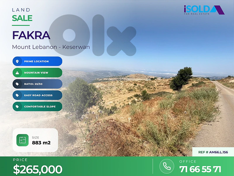 Prime location Land For Sale in Faqra (bekish)