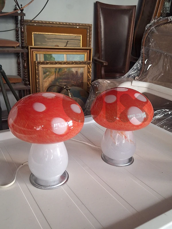 pair of italian murano lamps
