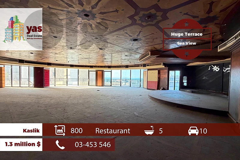 Kaslik 800m2 | Big Terrace | Sea View | Well Maintained | EH