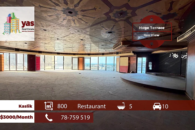 Kaslik 800m2 | Big Terrace | Rent | Sea View | Well Maintained | EH