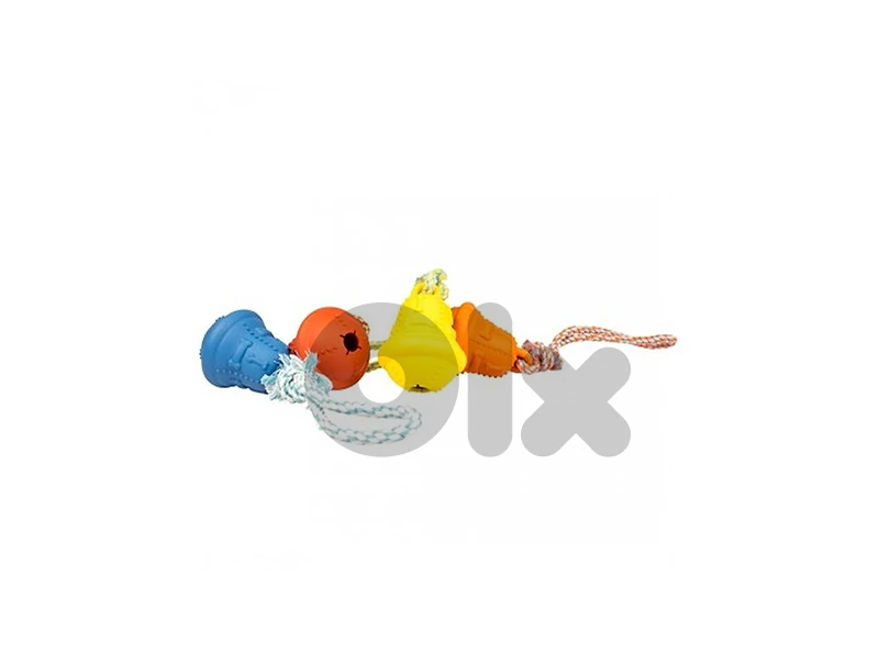 Duvo Plus yellow  Rubber Bell With Rope