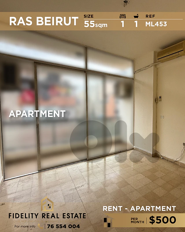 Apartment for rent in ras Beirut ML453 شقة للإيجار في رأس بيروت