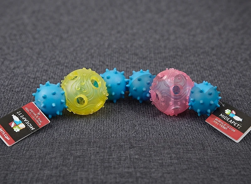 MP Pet toy -Hollow and leaky barbell L018 Color blue + pink