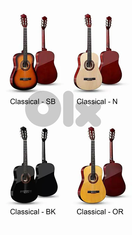 classic and acoustic guitars