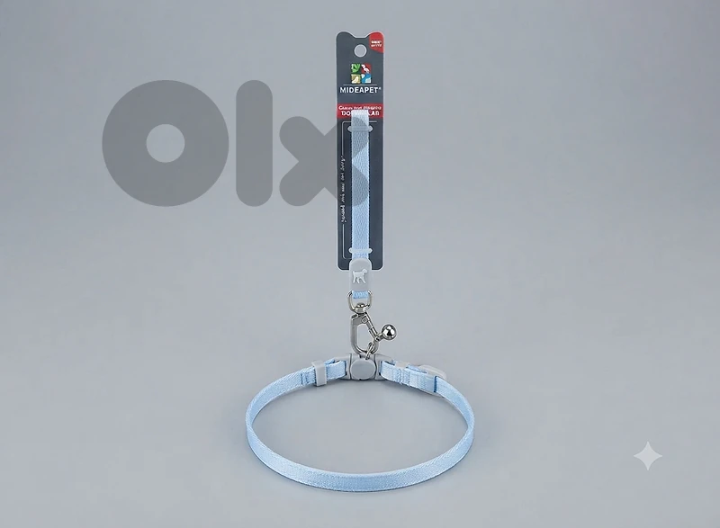 SET Herringbone leash+collar LC-1.0*120cm+30cm VT-119 light blue S-M