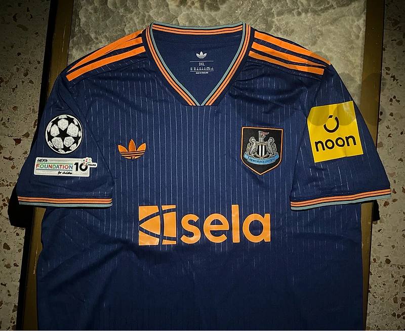 newcastle third adidas kit 2025 bruno guimaraes 39 champions badge
