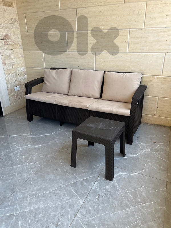 Outdoor sofa and table $75