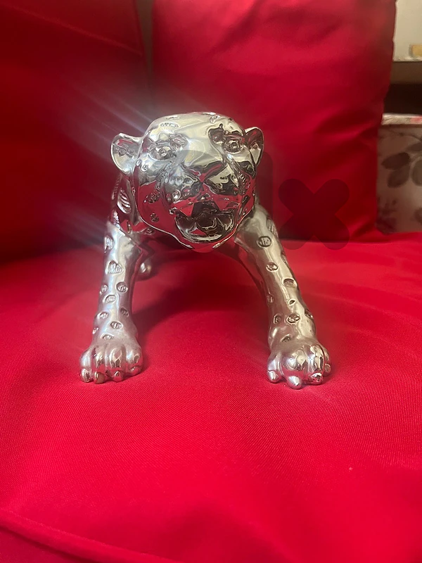 Statuette Léopard Argenté / Silver Leopard Statue