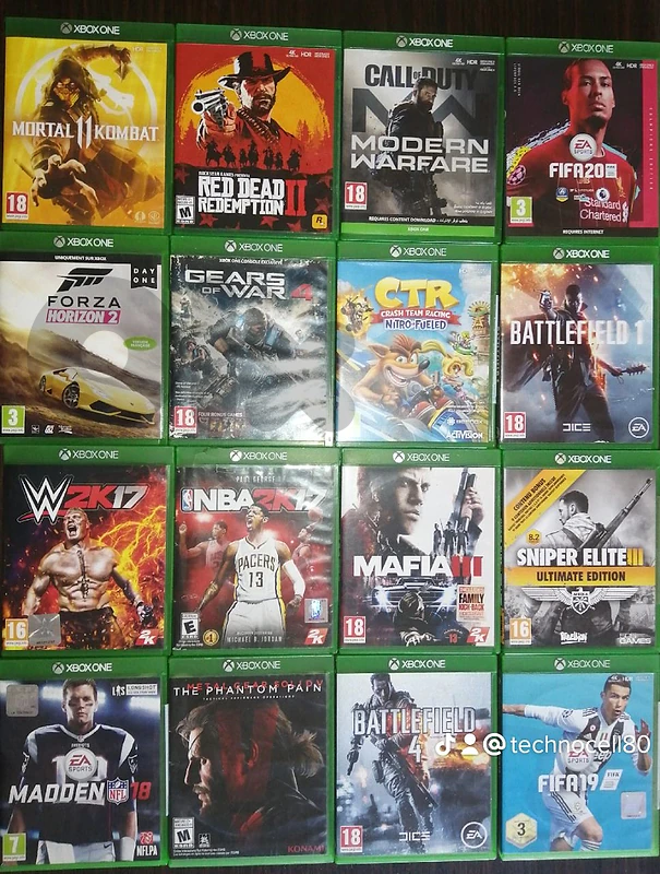 big collection of used games for xbox one
