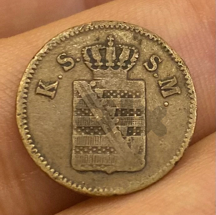 عملة ١ فنغ مملكة سكسوني سنة ١٨٥٦ مكتوب احوف ks اختصار kingdom saxony