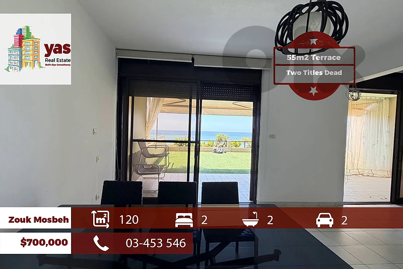 Zouk Mosbeh 120m2 | 55m2 Terrace | Panoramic View |Two Titles Dead|TY