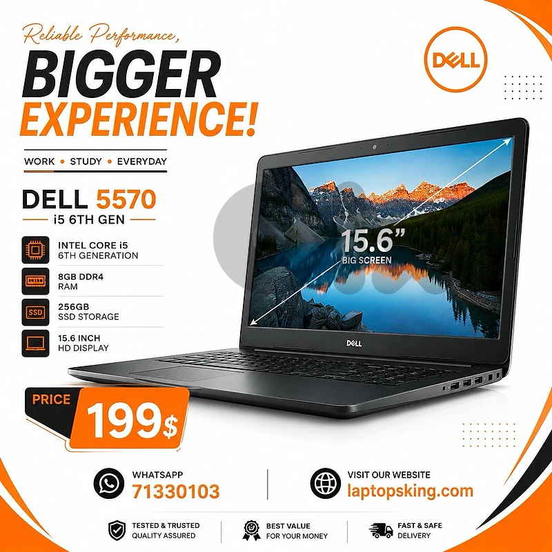 Dell Latitude 5570 Core i5 6th Gen 8GB RAM 256GB SSD Laptop 15.6"