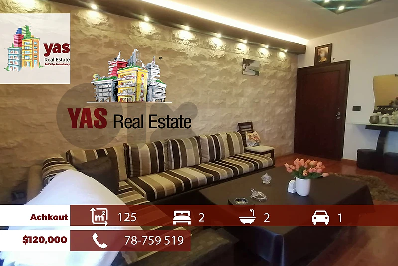Achkout 125m2 | Furnished | Calm Area | Quiet Street | Catch | DA