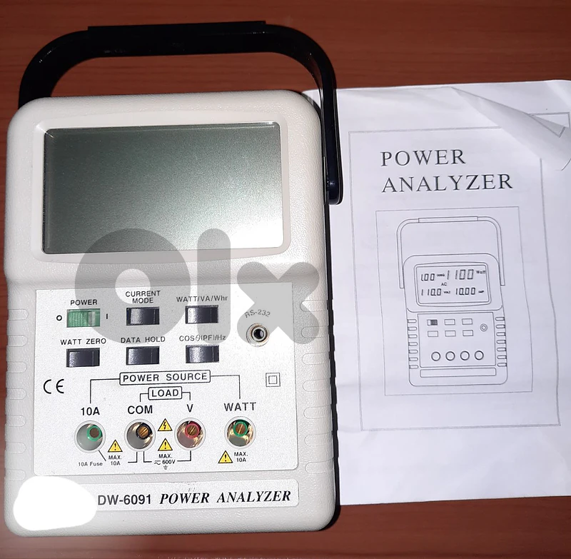 Single phase power analyzer with power factor watt-meter
