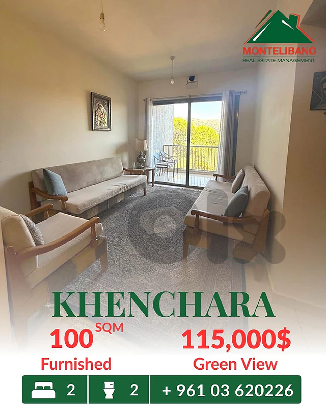 100 sqm Apartment For Sale in Khenchara خنشارة with Green View 100 sqm Apartment For Sale in Khenchara خنشارة with Green View